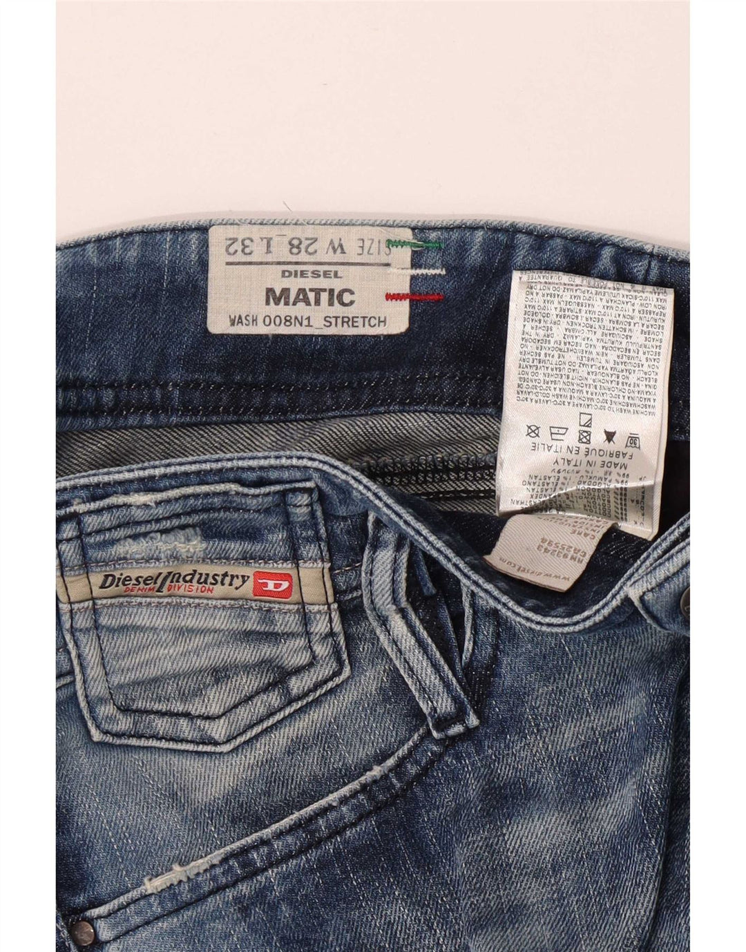 Diesel Damskie Matic Distressed Slim Jeans W28 L32 Niebieskie bawełniane