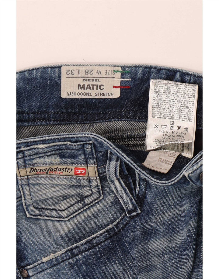 Diesel Damskie Matic Distressed Slim Jeans W28 L32 Niebieskie bawełniane
