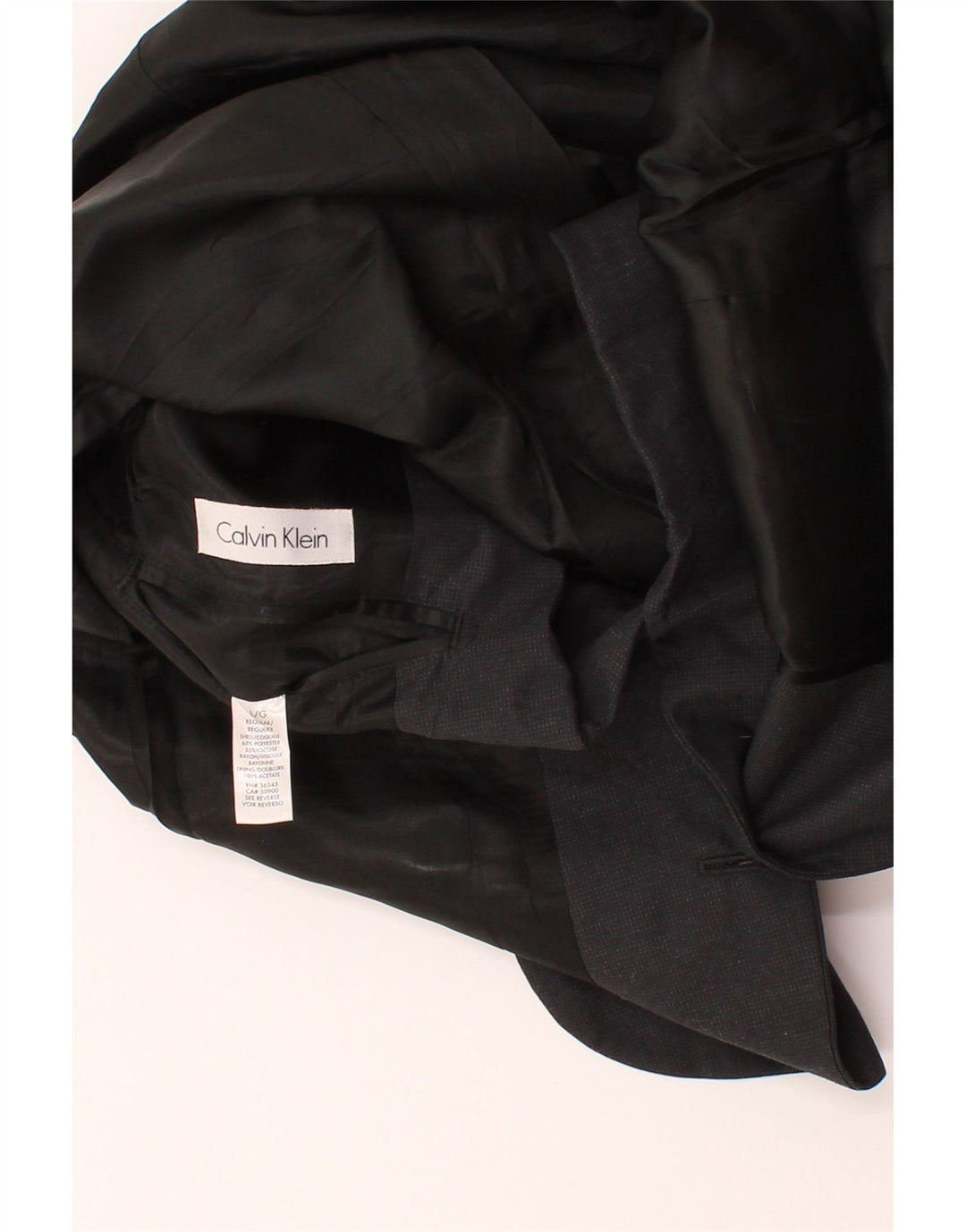 CALVIN KLEIN Mens 2 Button Blazer Jacket UK 40 Large Black Polyester Vintage Calvin Klein and Second-Hand Calvin Klein from Messina Hembry 