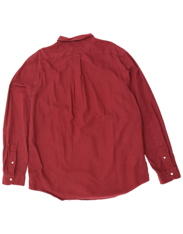 RALPH LAUREN Męska wysoka koszula slim fit 2XL Bordowa bawełna