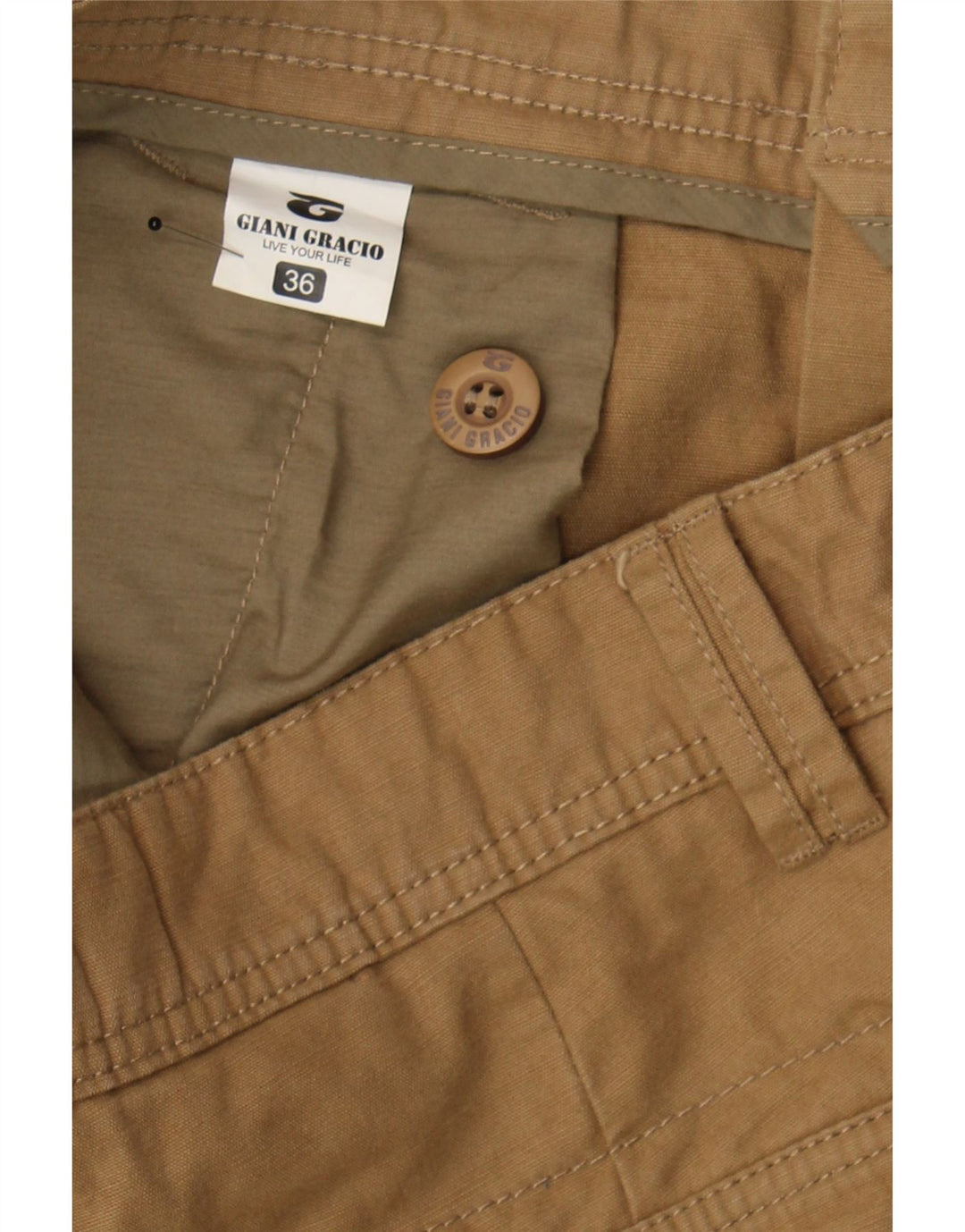 VINTAGE Mens Cargo Shorts W36 Large Beige Vintage Vintage and Second-Hand Vintage from Messina Hembry 