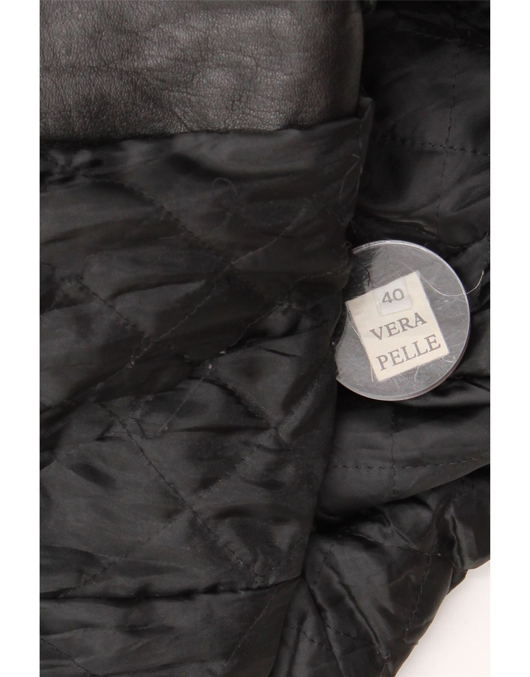 Vintage damski płaszcz skórzany IT 40 mała czarna skóra