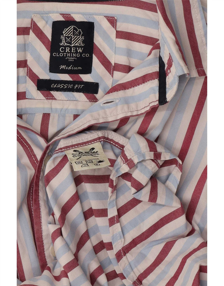 Crew Clothing Męska koszula o klasycznym kroju, bawełniana w średnie niebieskie paski