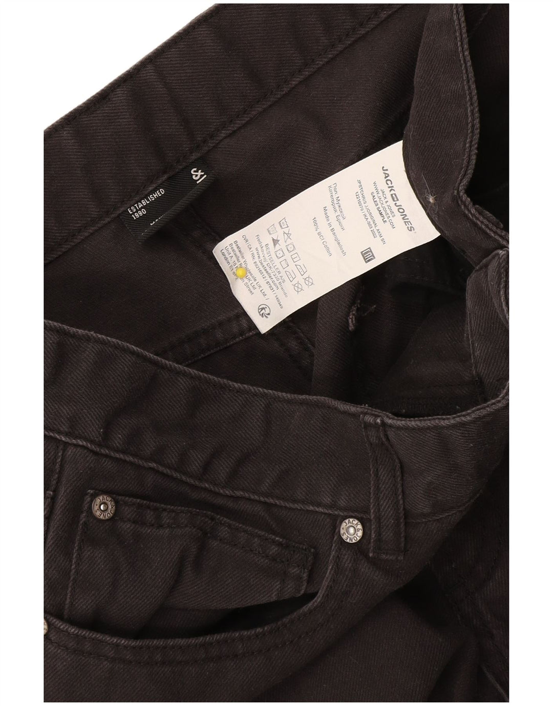 Męskie proste dżinsy Jack & Jones W32 L32 Czarne bawełniane