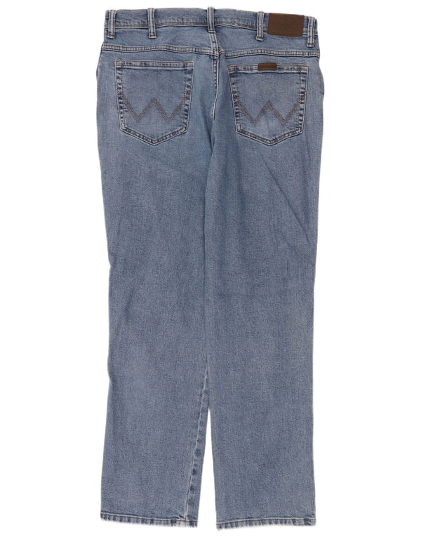 Męskie jeansy Wrangler o prostym kroju W38 L32, niebieskie, bawełniane
