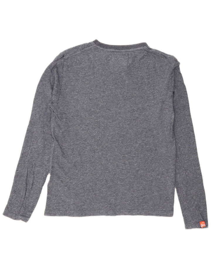 Męski top Superdry z długim rękawem, średnioniebieski, bawełniany