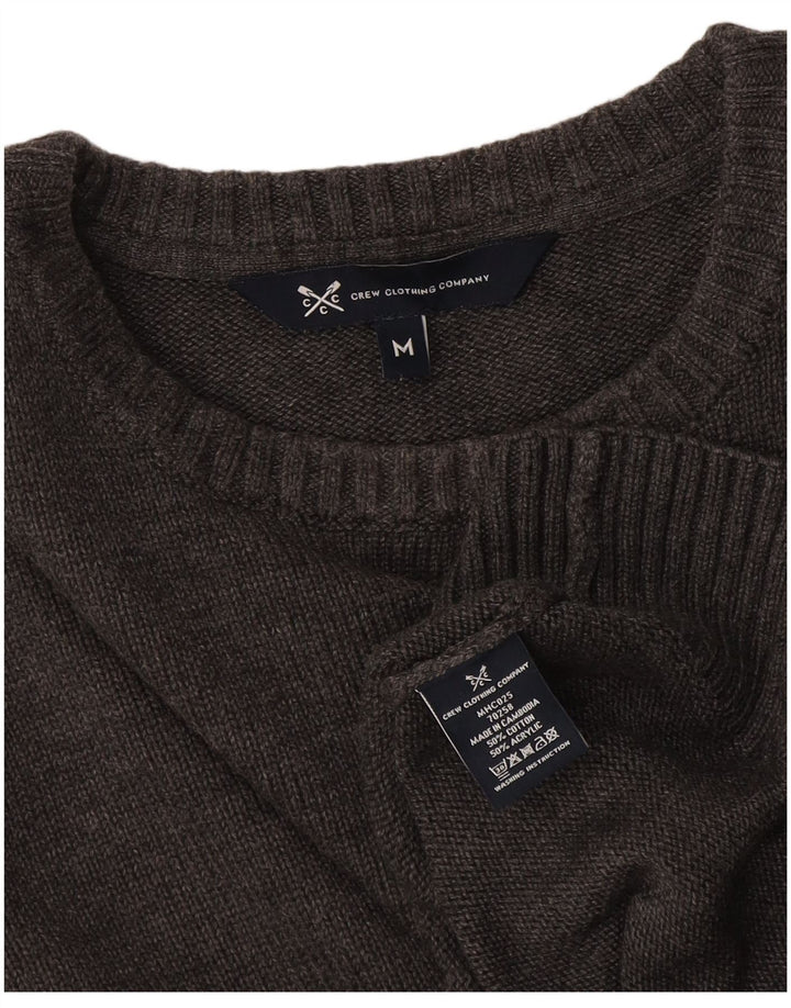 Crew Clothing Męski sweter z dekoltem w serek, średnioszary, bawełniany