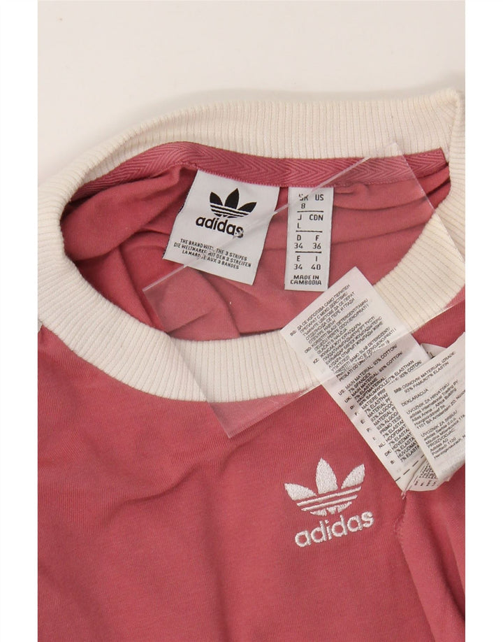 Damski top ADIDAS z długim rękawem, UK 8, mały, różowy, bawełniany