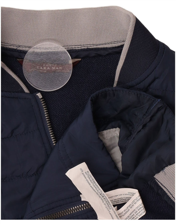 Męska wyściełana kamizelka Zara UK 36, mała, granatowa, poliester