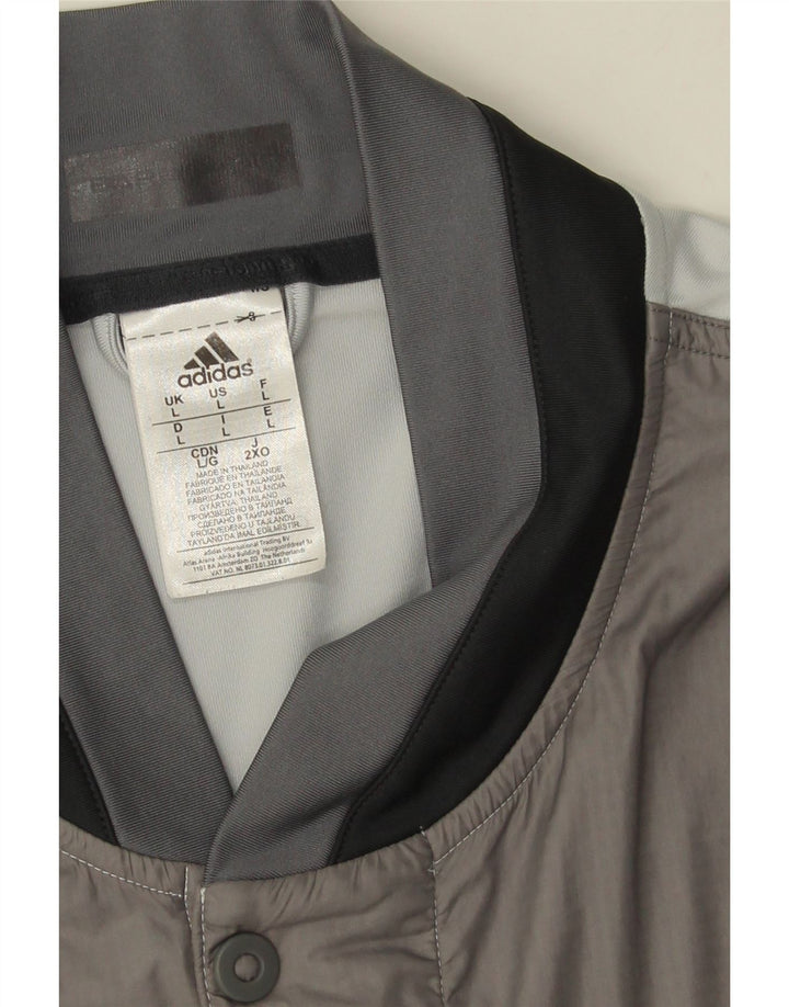 Adidas Męska kurtka dresowa Climacool Graphic, duża, szara, z blokami kolorów