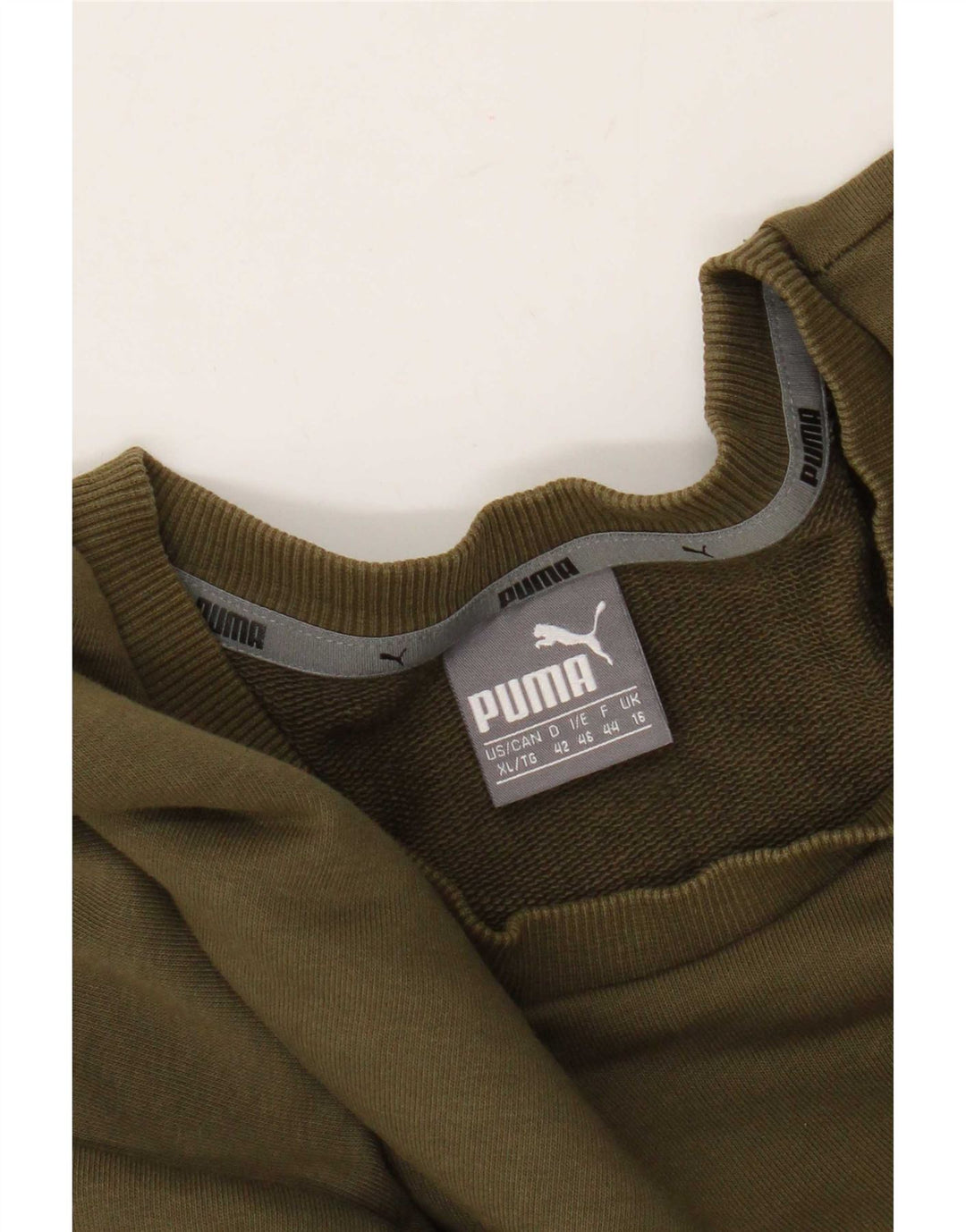 Damska bluza z grafiką Puma, sweter UK 16, duża, khaki