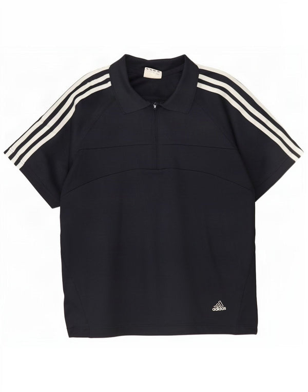 Męska koszulka polo Adidas, mała, granatowa, z poliestru