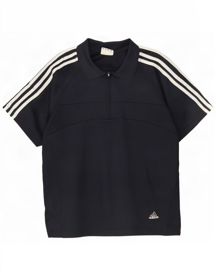 Męska koszulka polo Adidas, mała, granatowa, z poliestru