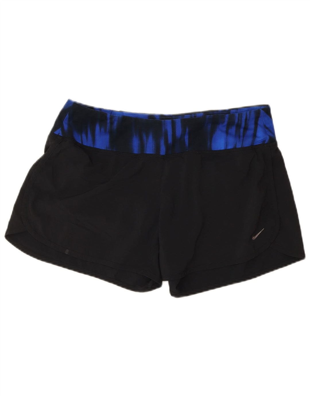Damskie spodenki sportowe NIKE Dri Fit UK 14, średni czarny poliester Tie Dye