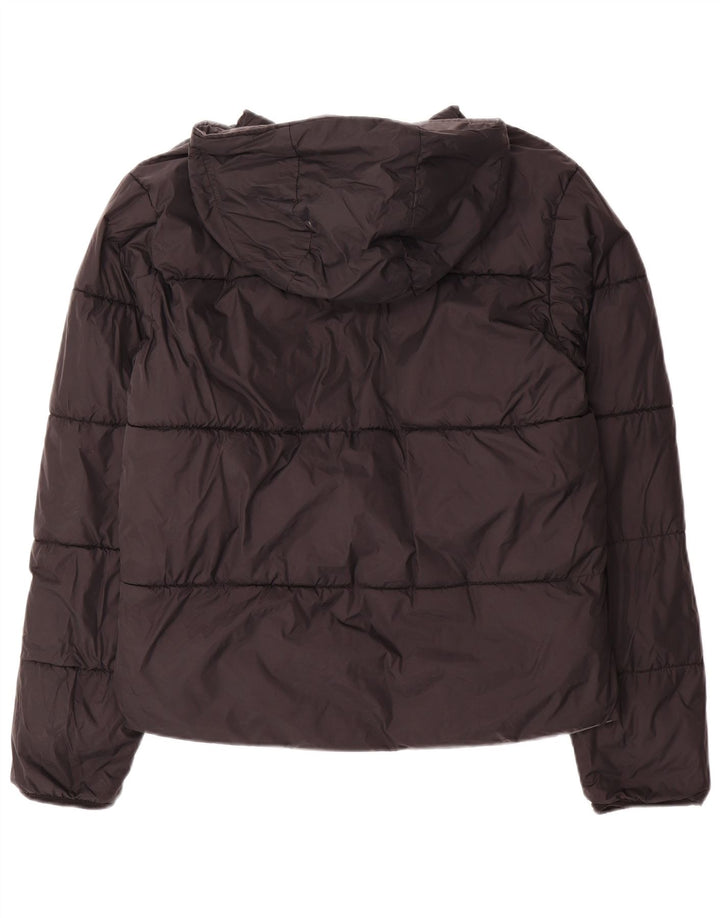 Dwustronna wyściełana kurtka damska Kappa z kapturem UK 14 Średni szary nylon