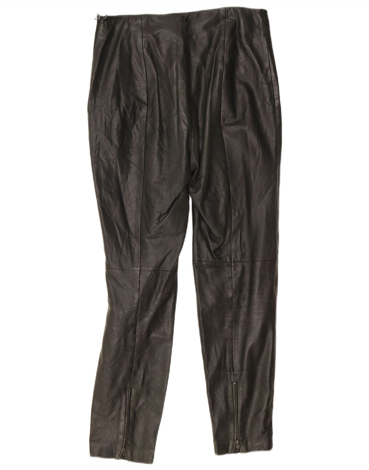 Damskie spodnie skórzane Mango EU 36 Small W24 L27 Czarna skóra