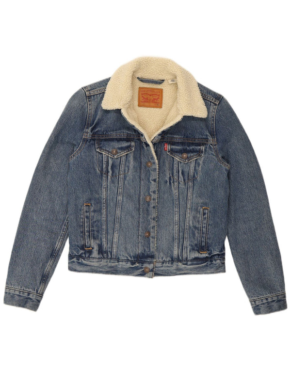 Damska kurtka jeansowa Levi's Sherpa UK 6 XS, niebieska, bawełniana