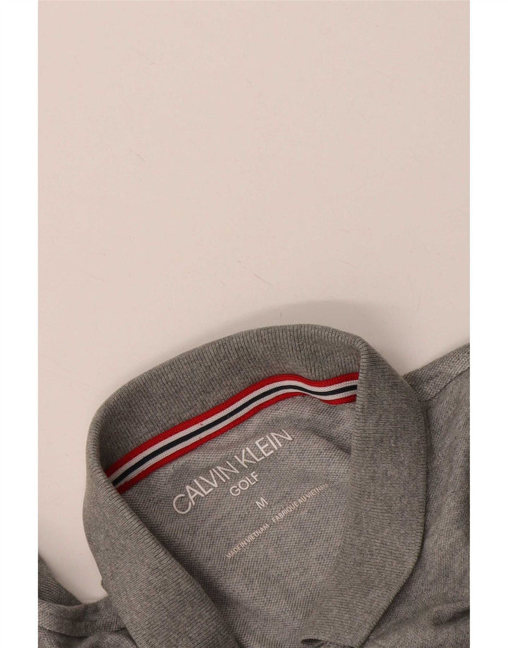 Męska koszulka polo do golfa Calvin Klein, średnio szara, nakrapiana