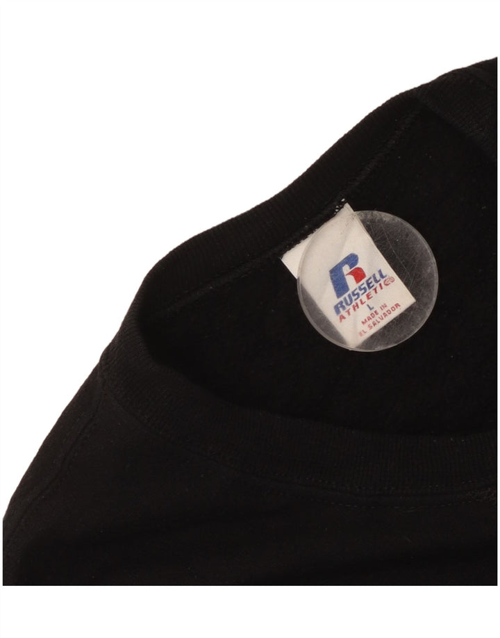 Damska bluza dresowa Russell Athletic UK 16, duża, czarna, bawełniana