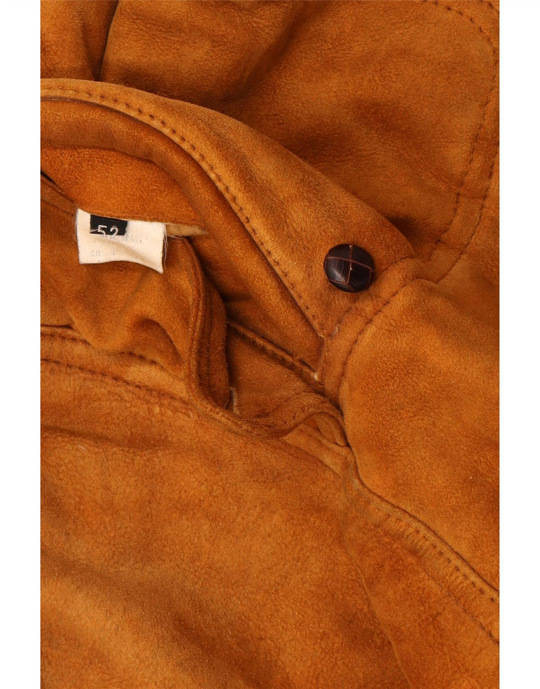 Męski płaszcz z owczej skóry VINTAGE IT 52 XL, brązowa skóra