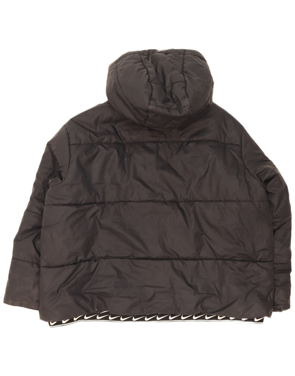 Damska kurtka z kapturem, oversize, wyściełana Nike UK 20 2XL, czarny poliester