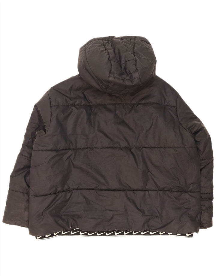 Damska kurtka z kapturem, oversize, wyściełana Nike UK 20 2XL, czarny poliester