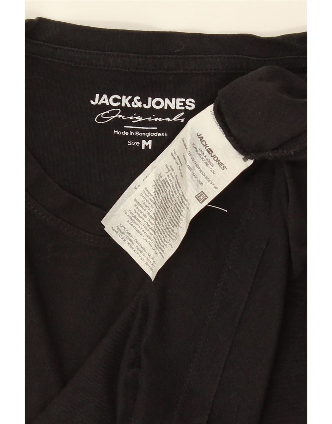 Męska koszulka z grafiką JACK & JONES, średnia czarna, bawełniana