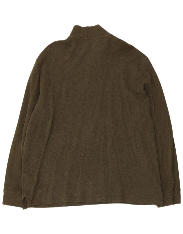 POLO RALPH LAUREN Męski sweter zapinany na zamek XL, bawełniany khaki