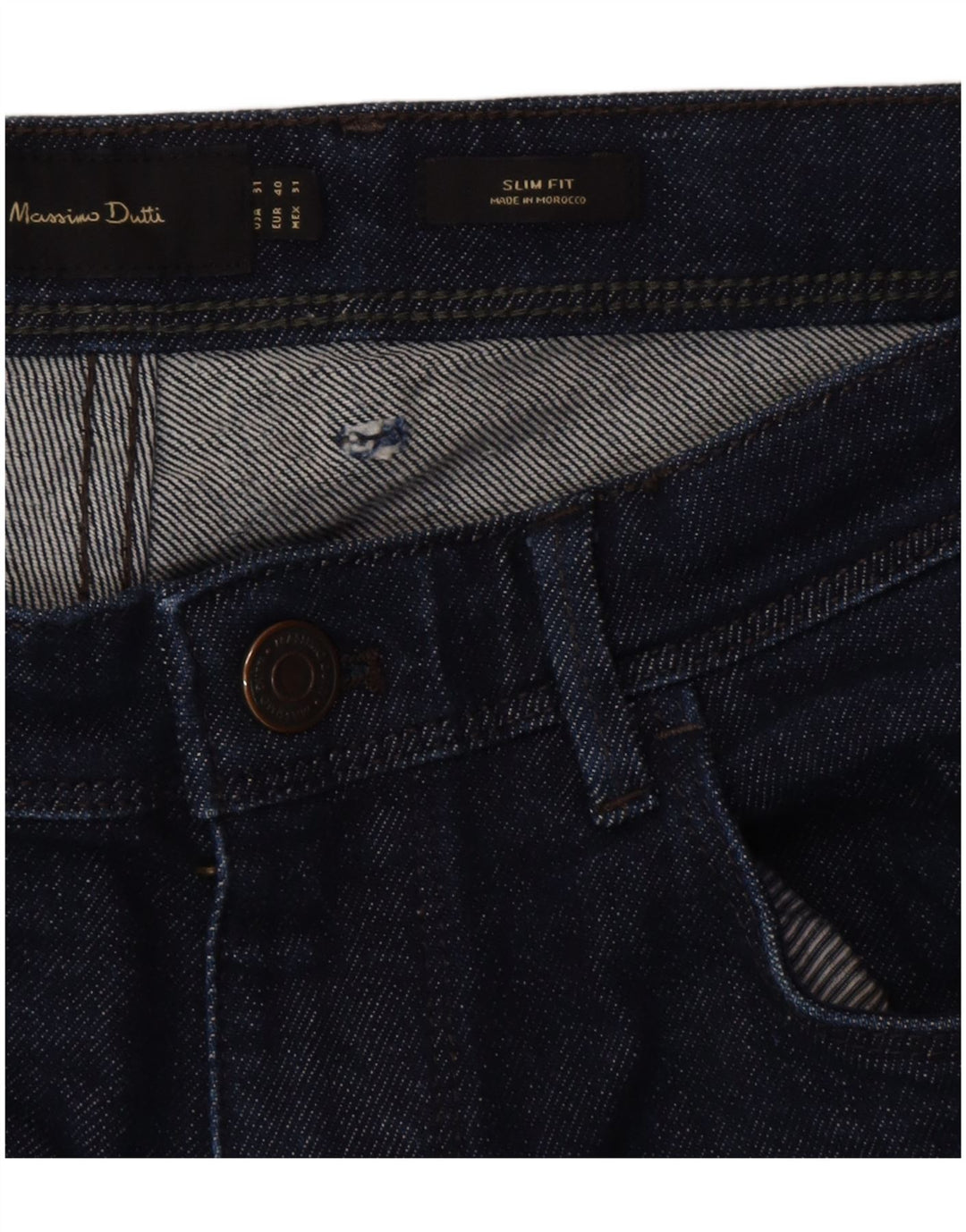 Jeansy męskie Massimo Dutti EU 40 Medium W31 L28 Granatowa bawełna