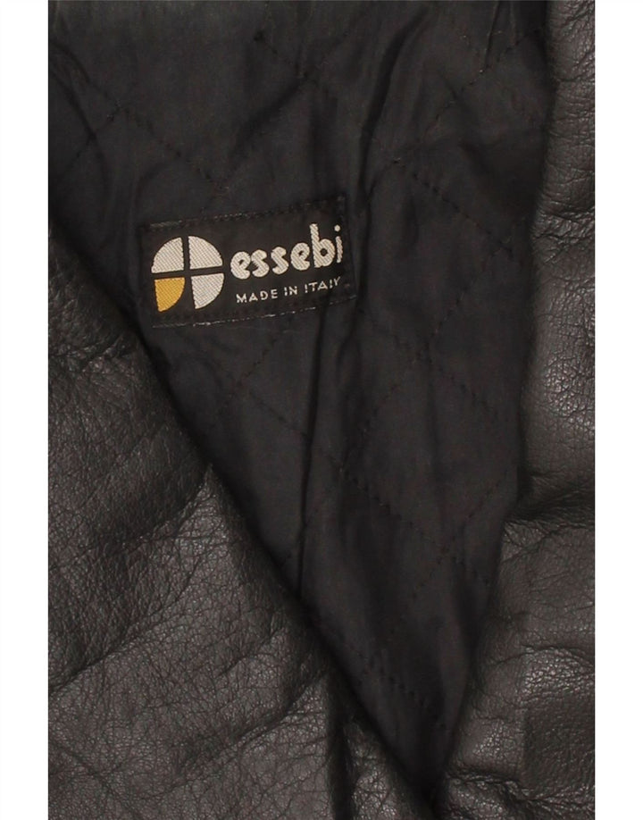 ESSEBI Womens Oversized Leather Jacket IT 48 XL Black Leather Vintage Essebi and Second-Hand Essebi from Messina Hembry 
