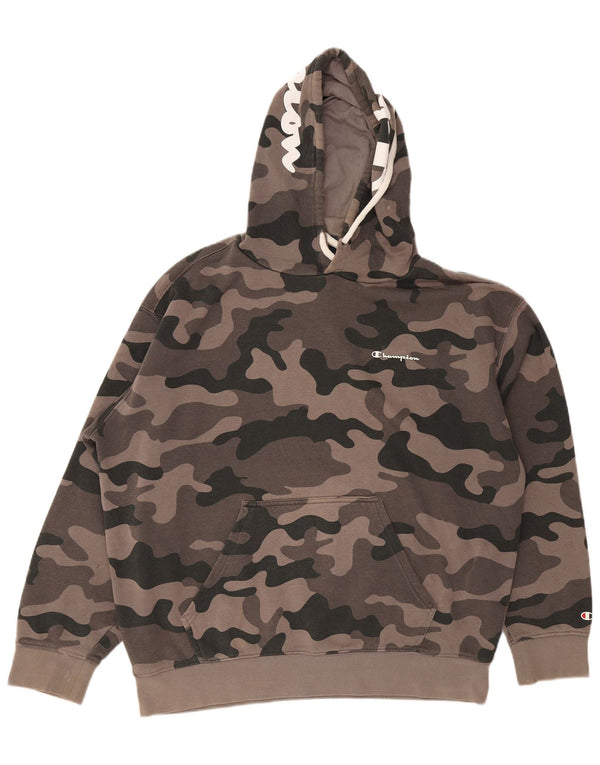 Męski sweter z kapturem Champion Graphic o luźnym kroju, duży, zielony, kamuflaż