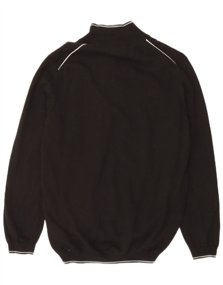 Męski sweter zapinany na zamek Hugo Boss 2XL, czarny, bawełniany