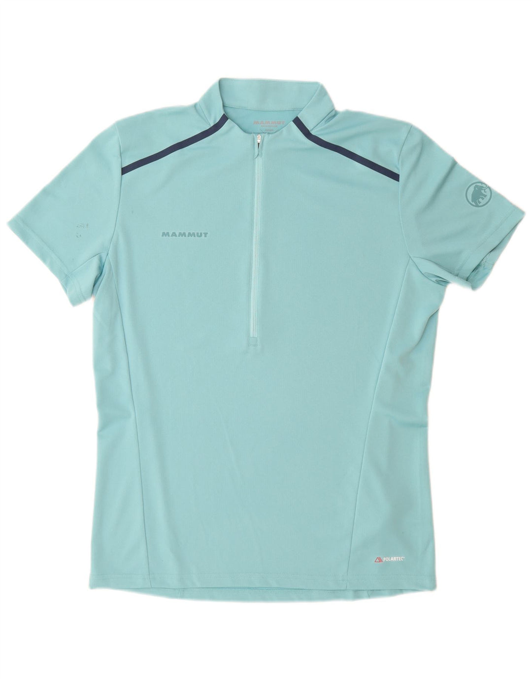 Męski T-shirt Mammut Polartec z zamkiem błyskawicznym, duży, niebieski poliester