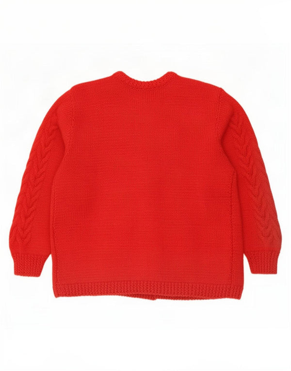Sweter damski w stylu vintage, rozpinany UK 16, duży czerwony