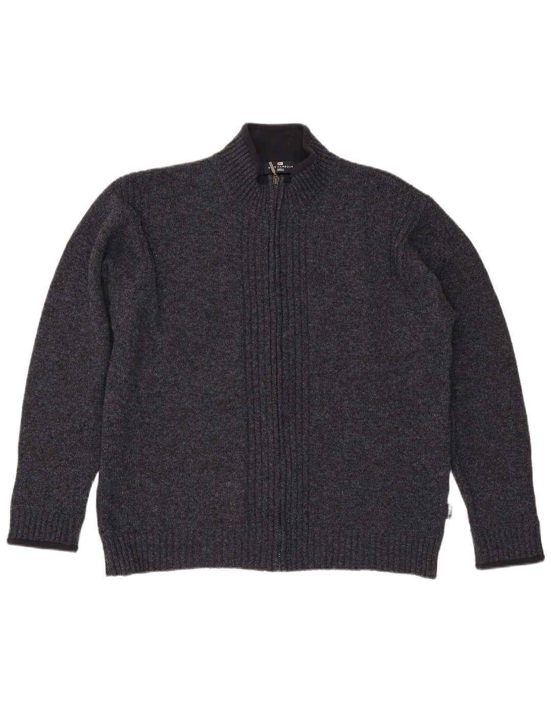 Marks & Spencer Męski sweter rozpinany w kolorze niebieskim Harbor, duży, granatowy, nakrapiany
