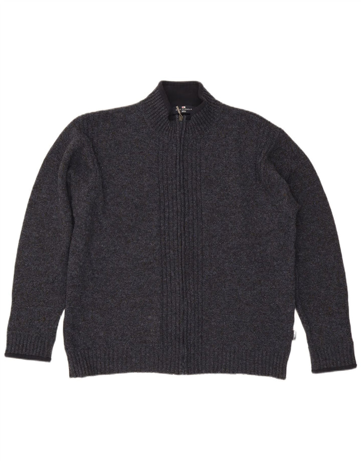 Marks & Spencer Męski sweter rozpinany w kolorze niebieskim Harbor, duży, granatowy, nakrapiany