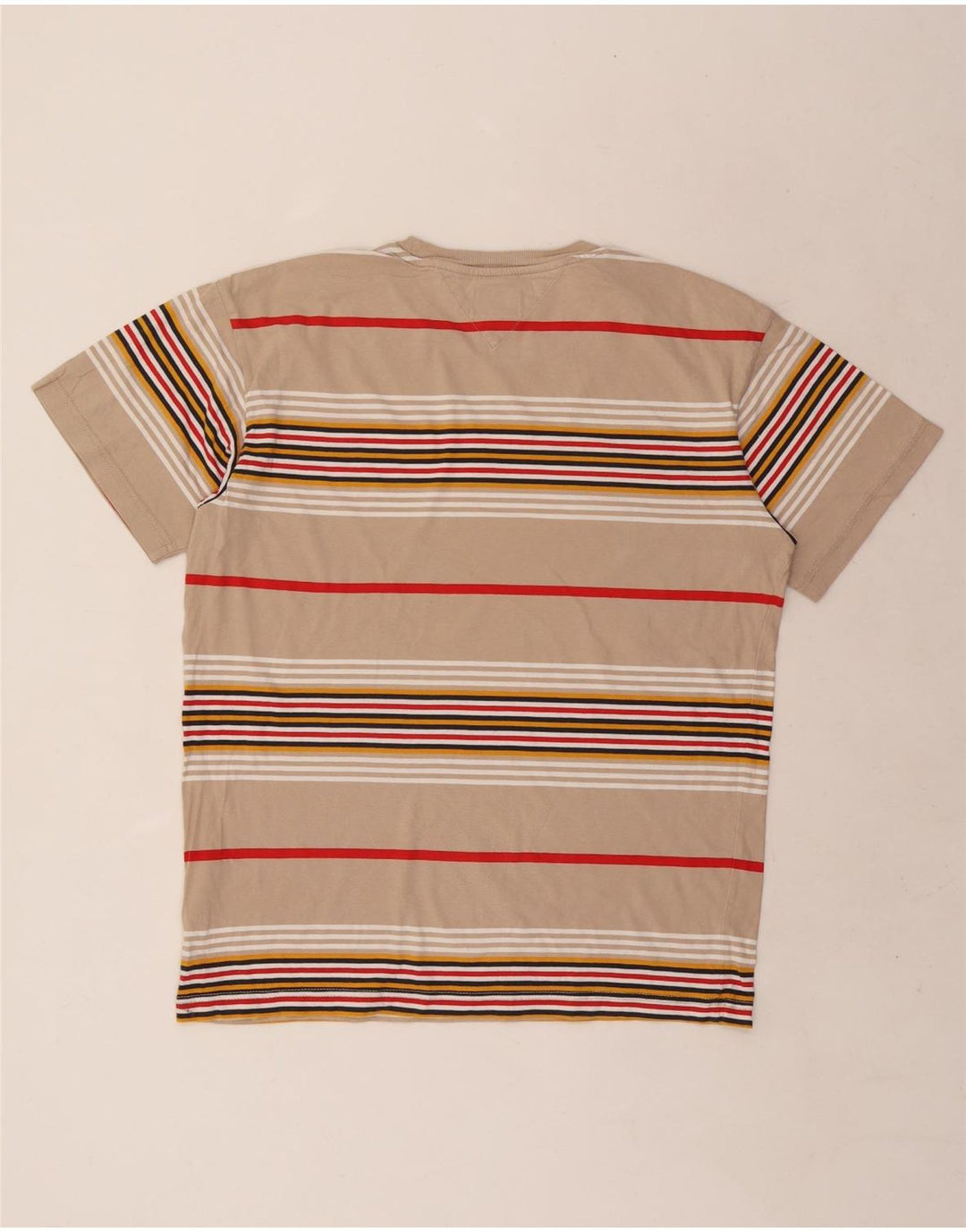 T-shirt męski Tommy Hilfiger Top, bawełniany w średnie beżowe paski