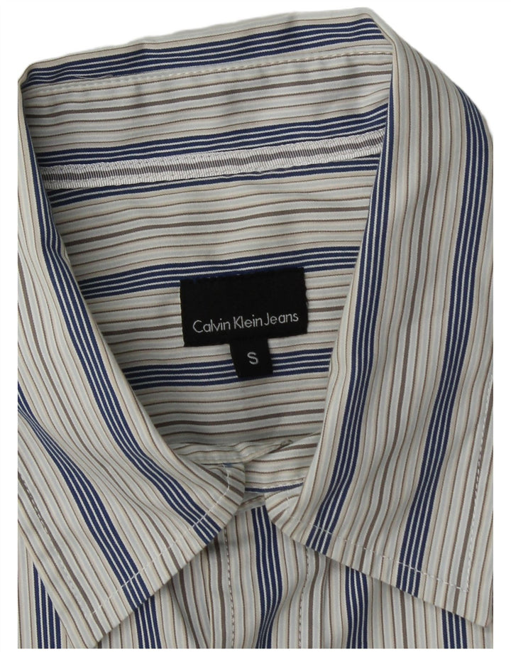 Koszula męska Calvin Klein Jeans, mała, bawełniana w niebieskie paski