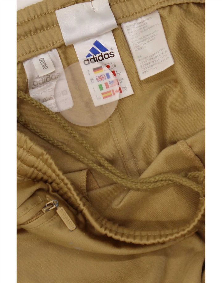 Męskie spodnie dresowe Adidas z grafiką, średni khaki, poliester