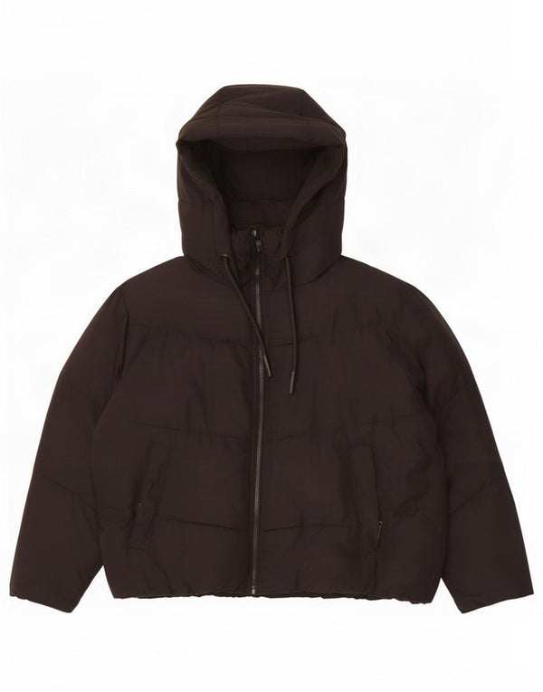 Damska kurtka z kapturem, oversize, wyściełana Zara UK 10, mała, czarna, poliester
