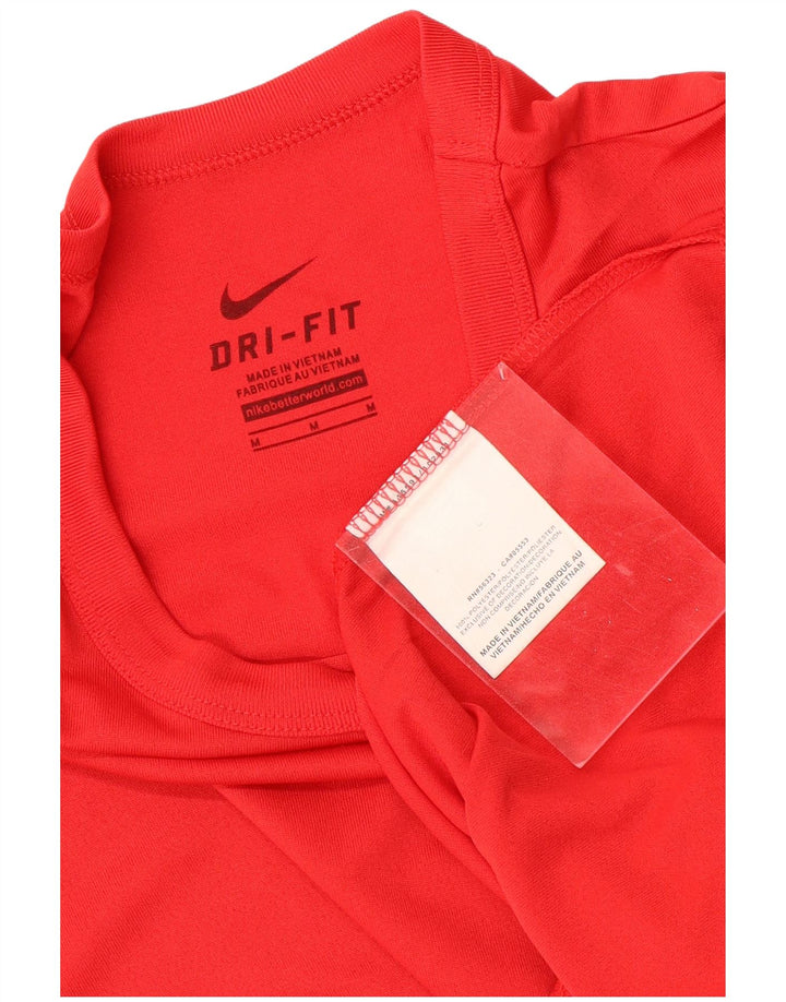 Damski T-shirt NIKE Dri Fit UK 12, średni czerwony poliester