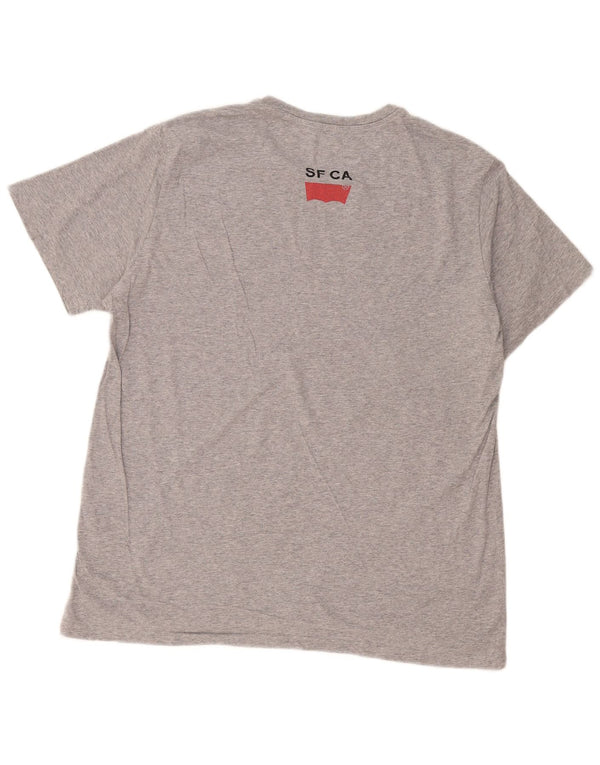 Męski T-shirt z grafiką Levi's Top XL, szary, nakrapiany