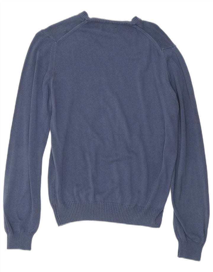 BROOKSFIELD Męski sweter o luźnym kroju z dekoltem w kształcie litery V IT 48 Średni niebieski bawełniany