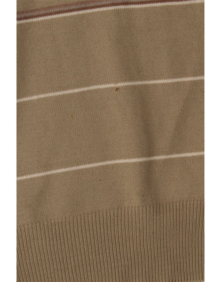 Męski sweter Marks & Spencer Blue Harbor z dekoltem w kształcie litery V, średni khaki