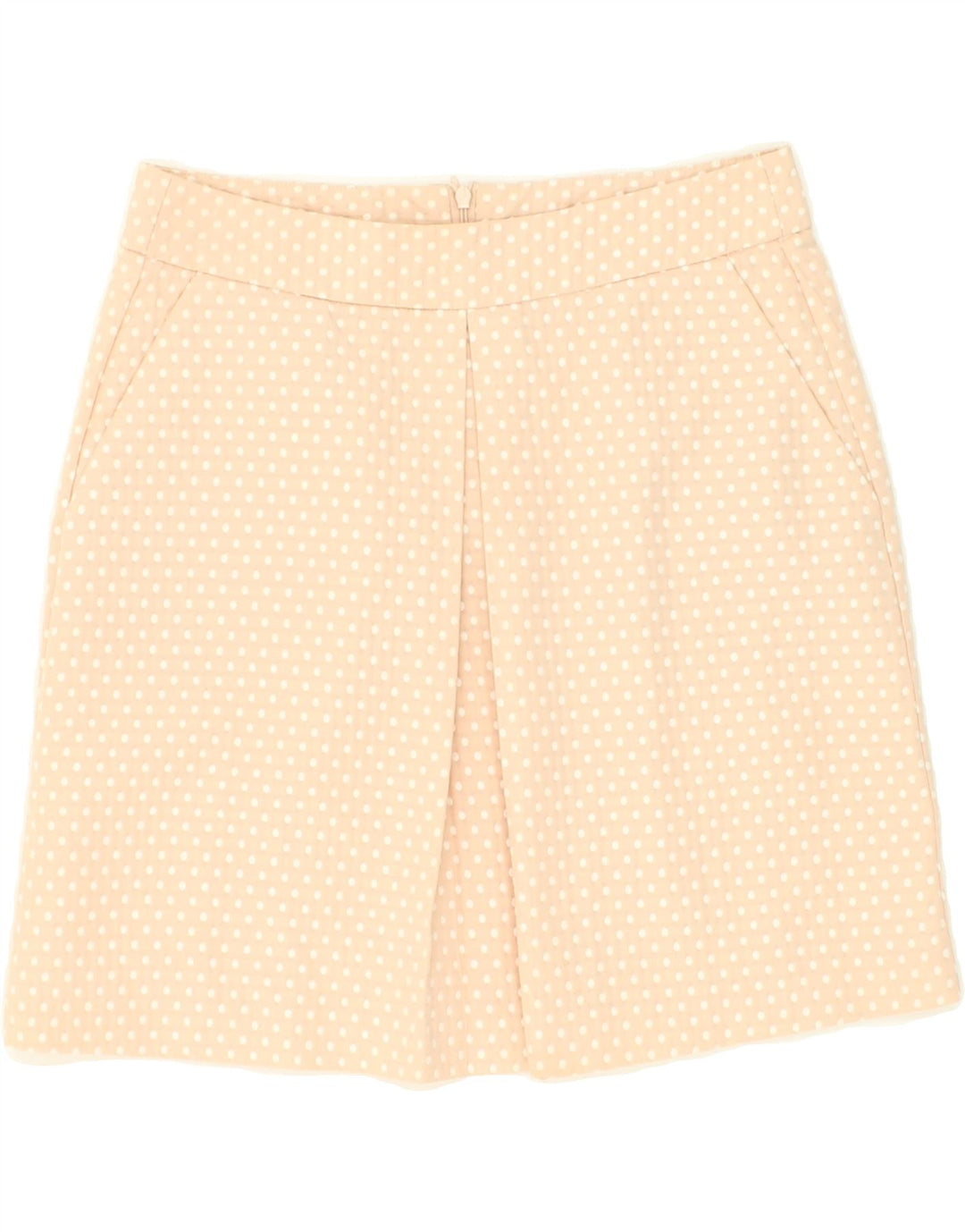 BENETTON Womens Mini Skirt UK 8 Small W28  Beige Polka Dot Polyester Vintage Benetton and Second-Hand Benetton from Messina Hembry 