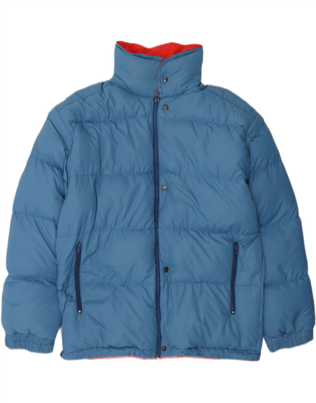 Dwustronna ocieplana kurtka męska o luźnym kroju VINTAGE UK 38, średnia czerwień