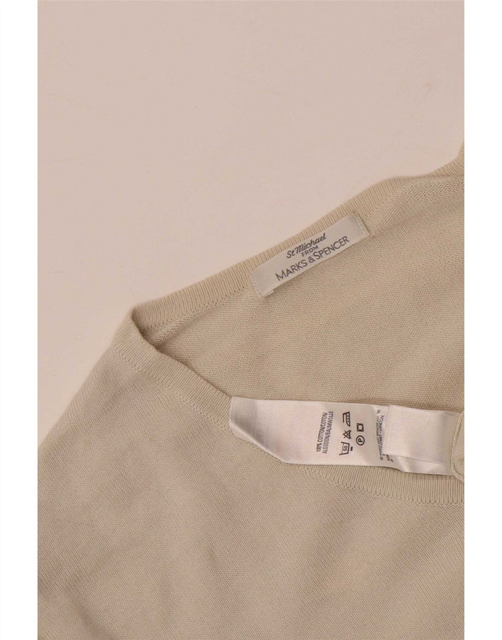Marks & Spencer Męski top z długim rękawem XL, beżowy, bawełniany