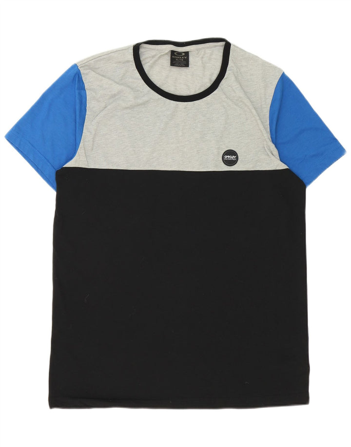 T-shirt męski Oakley Top XL, czarny, kolorowy poliester