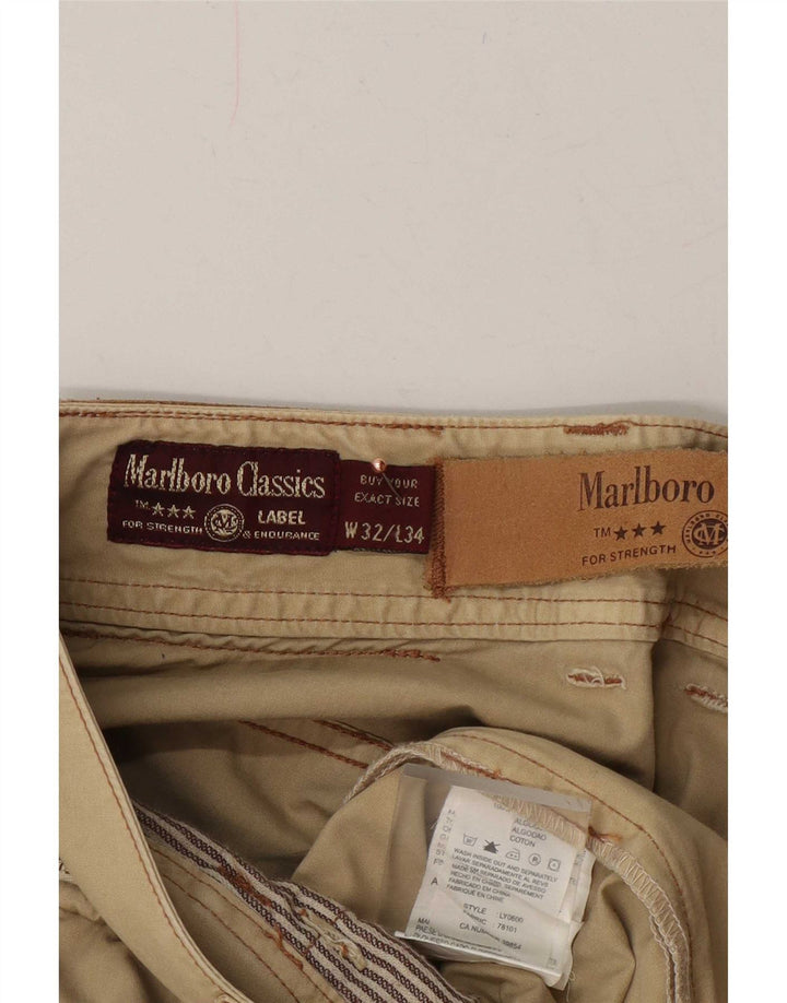 Męskie proste spodnie cargo Marlboro Classics W32 L34 Khaki Cotton