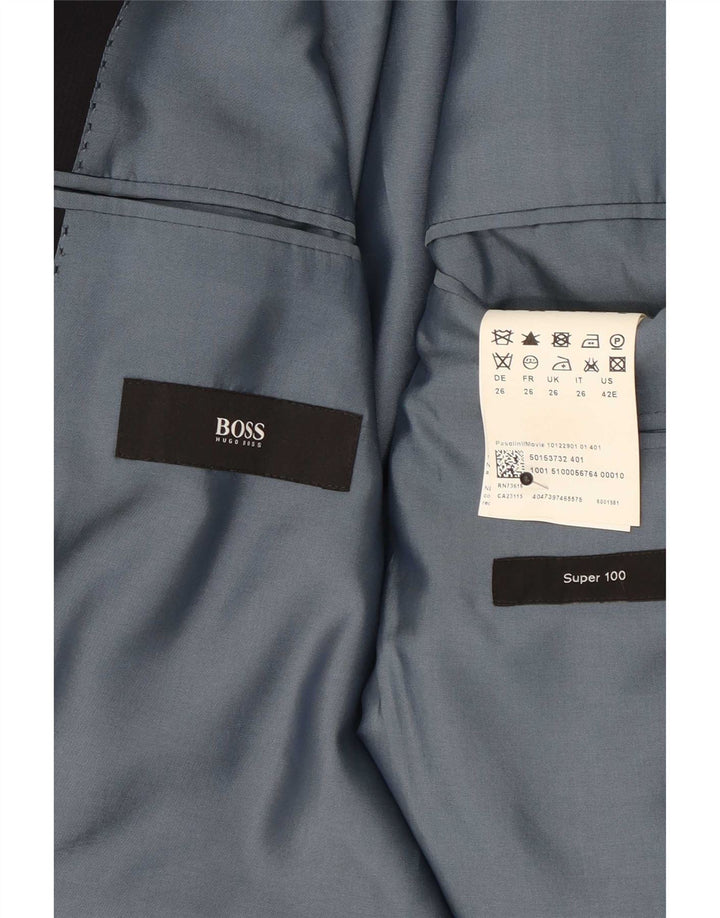 Męska marynarka zapinana na 2 guziki Hugo Boss US 42 XL Szara wełna